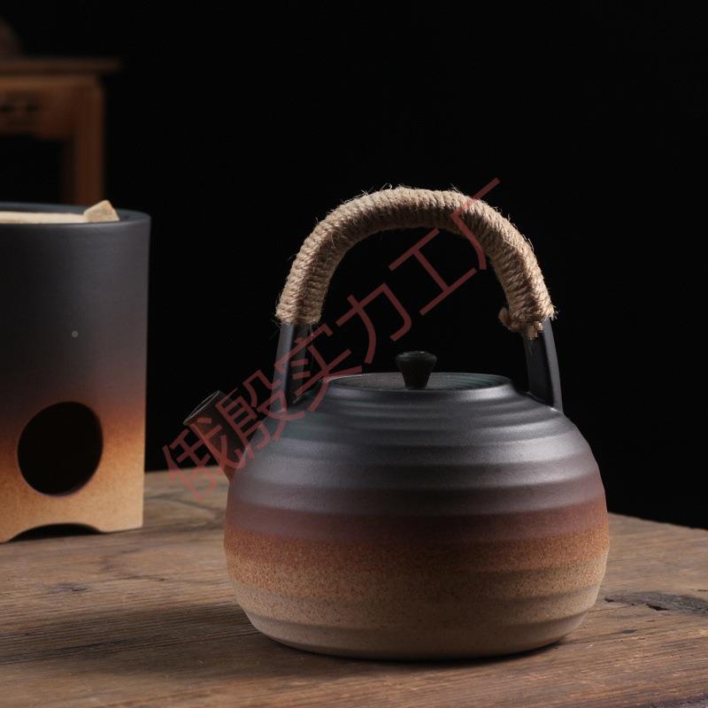 Y0容G煮茶陶壶侧把250柴烧壶电陶煮茶器粗炉家用泡茶大量壶明陶火