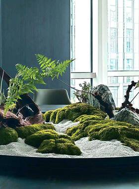 店酒餐桌转盘件永生F98688S7苔藓摆中间摆花高端微景观装仿真花饰