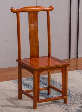实木家椅老子中式仿古餐厅靠背用椅酒店饭店餐椅耐用式XBU牛角椅