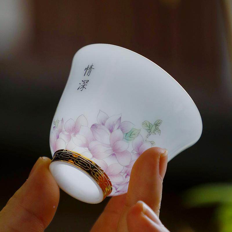 SYC种羊盖脂玉茶套装具家用客厅办公室会客德化白瓷功夫陶冰瓷碗