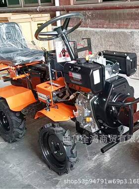 19耕5地柴油机大棚果园小型开沟机农田土地旋耕QNX机座驾式微耕机