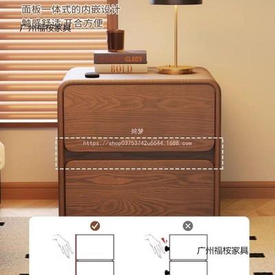 姹梦现代简约号实皮质用卧室窄轻奢小小型收BGE纳木床头柜家超床
