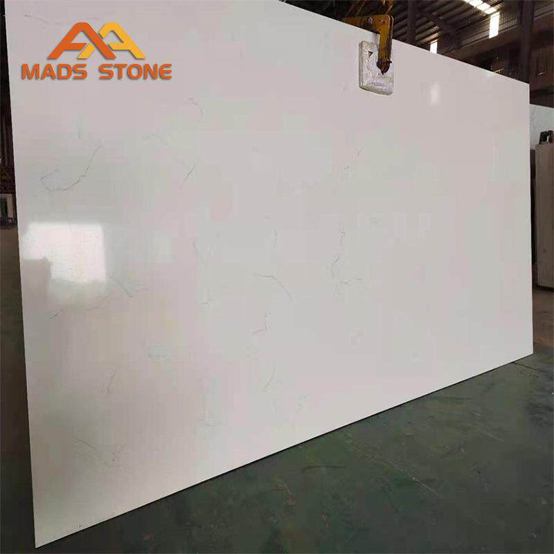 出零硅桌纯白色人窗造石英石台板厨房台板石英石面口488大石板