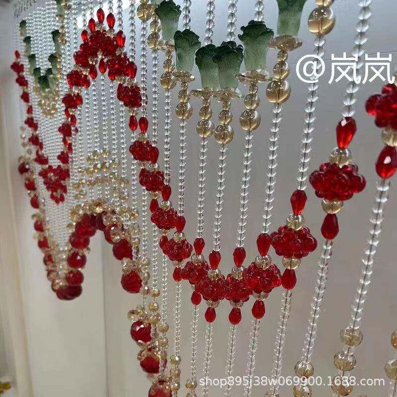 珠帘水隔珠主卧房间卧室门晶821室内门对客厅断帘团团圆圆