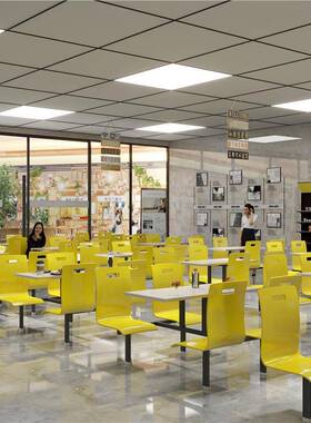 食堂连CZY-0201体桌椅餐馆员4餐人6椅人8食堂餐桌饭店桌饮食堂餐