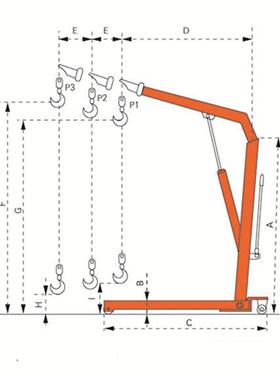 h691oular欧吊式单臂吊L移H-D运10独臂吊机动式折叠钩搬托盘小吊