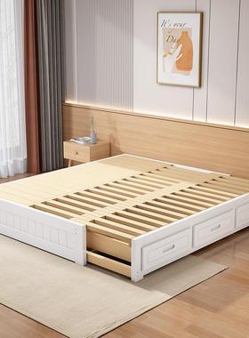 实木抽拉床简约床伸单双现人床多功能缩抽拉床ROT代小户型推拉母