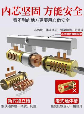 ft4维8槽144牙花叶片防盗门锁芯超C级锁心通用型家用锁芯