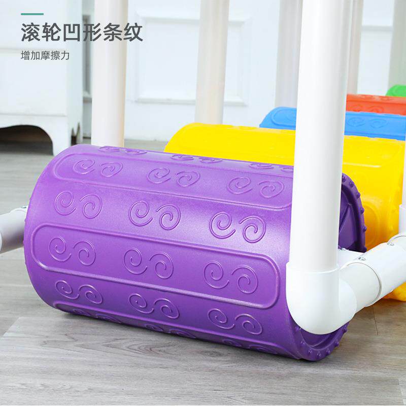 幼儿园滚筒协力车彩色儿童户外多人游戏团队感统赛车协助滚滚车