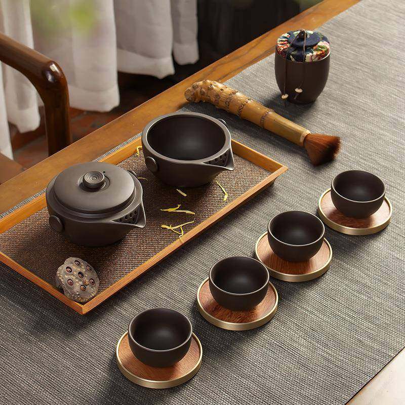 淘瓷八紫砂快客杯一壶四杯刻字功夫家用简约紫砂送礼茶具套装,机械设备,其他机械设备,淘宝优惠券,粉丝福利购,淘宝优惠卷