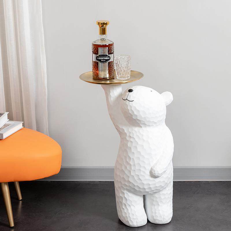 创意白色迎宾熊摆件几何北极熊落地客厅收纳装饰电视柜沙发边摆设,收纳整理,烫衣板及配件,淘宝优惠券,粉丝福利购,淘宝优惠卷