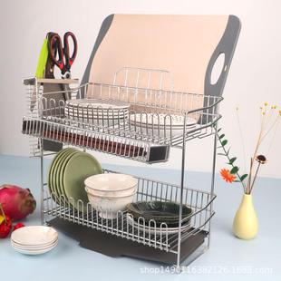 304不锈钢沥水架厨房碗碟架水槽边碗碟餐具免安装台面碗碟置物架