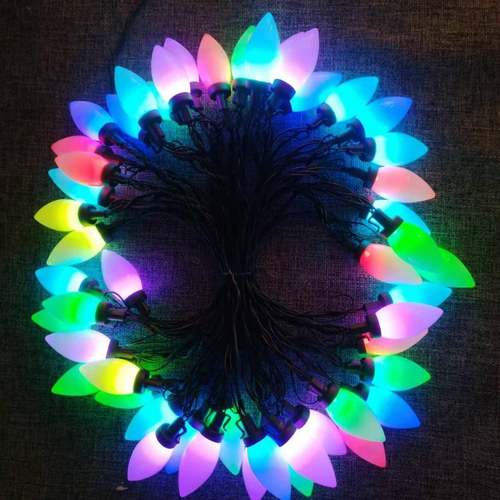 RGB款C9光面灯彩灯圣诞灯树装饰UL室内外灯串爆款