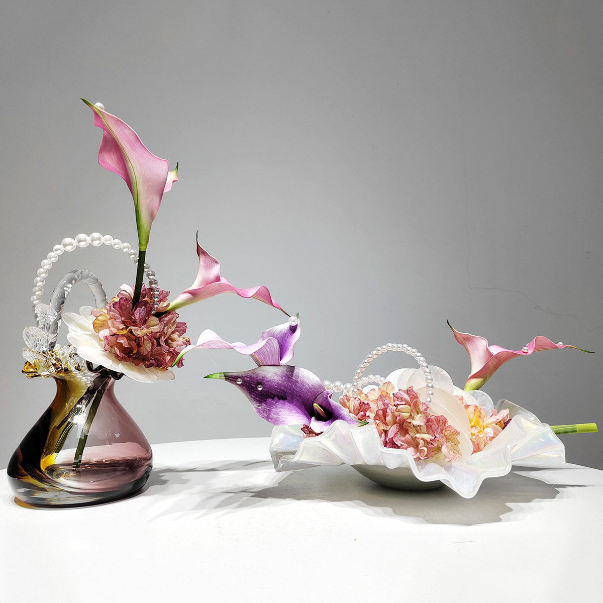 现代假花仿真花摆设花瓶摆件客厅插花婚庆装饰仿真花摆件拍摄造景