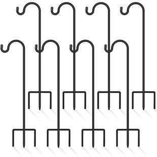 铁艺户外牧羊钩庭院花园灯笼挂钩草坪地插杆可拆卸灯具花篮挂杆