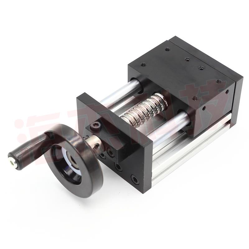 手动直线滑台模组手轮平移工作台带刻度锁紧滚珠丝杠导轨手摇