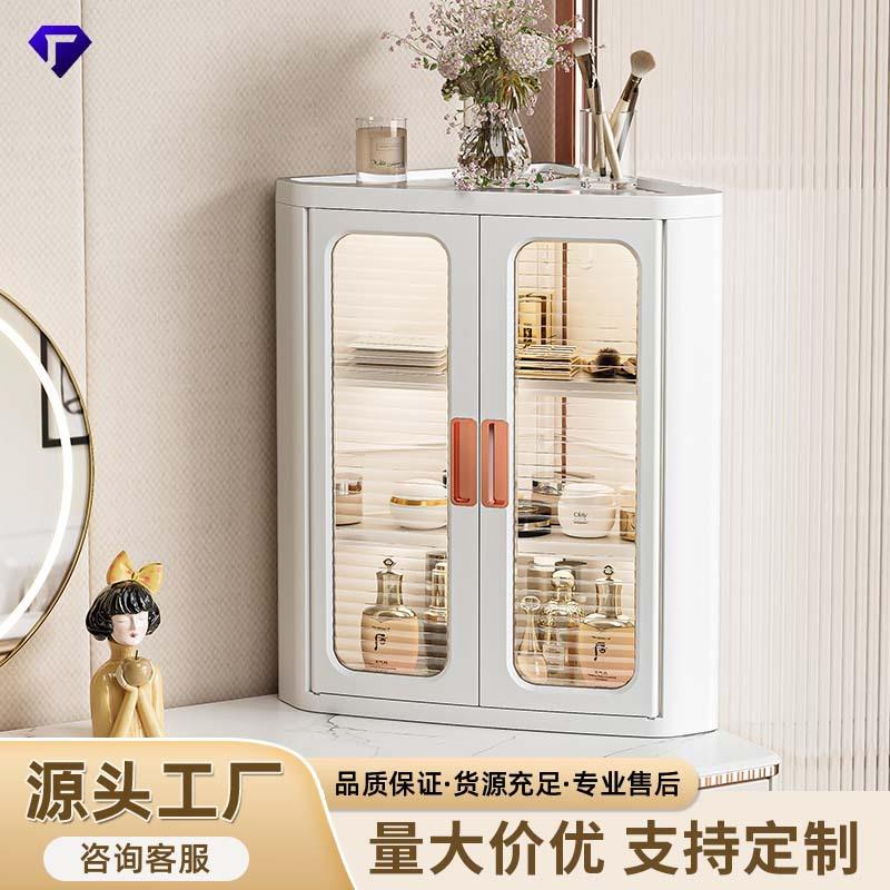 收纳柜多层家用厨房置物柜落地塑料三角防尘置物架卧室玩具储物柜