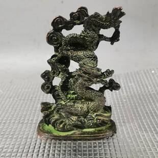 仿古龙飞凤舞纳福纯铜家居卧室古玩装饰工艺品铜制古风