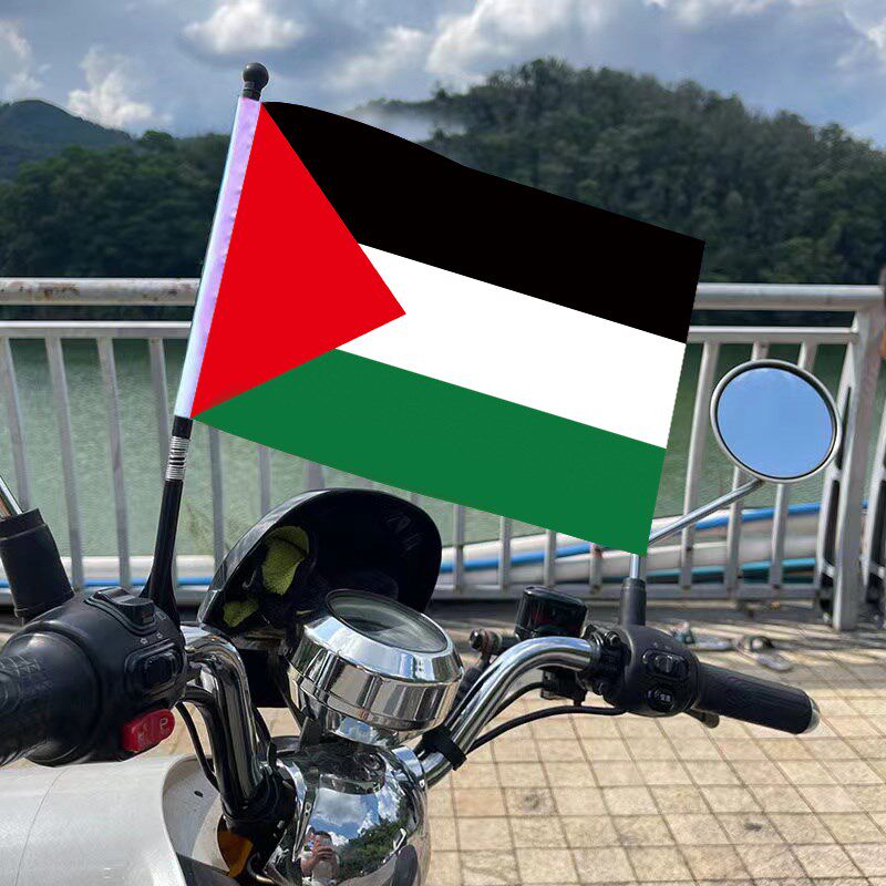 巴勒斯坦国旗电动车摩托车手摇旗手把旗杆旗杆赛汽车车载自行车
