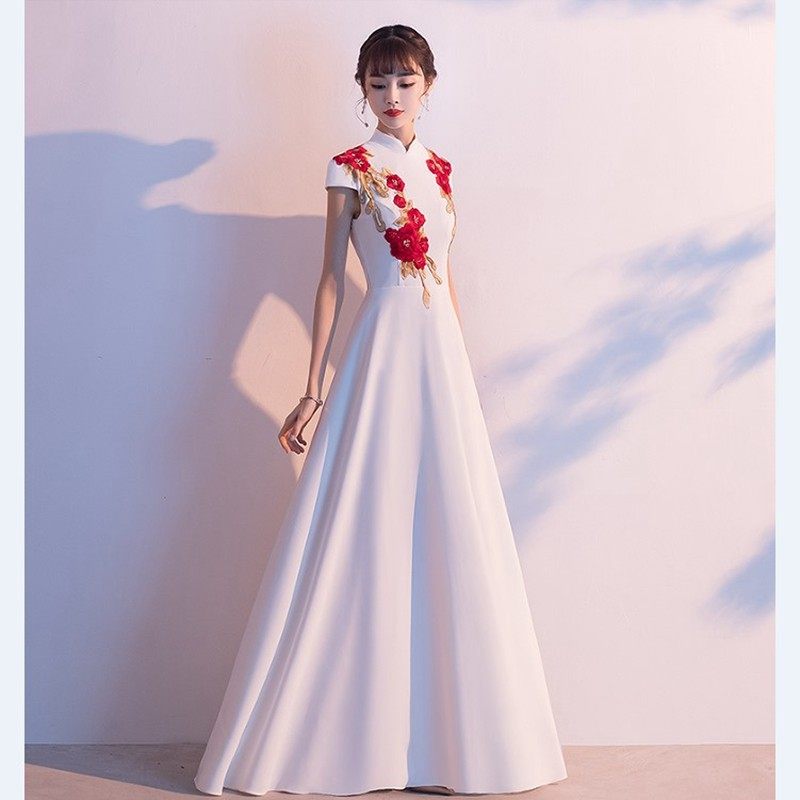 新款学生礼仪演出服迎宾小姐颁奖旗袍合唱表演服装中国风高端礼服