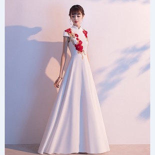 新款学生礼仪演出服迎宾小姐颁奖旗袍合唱表演服装中国风高端礼服