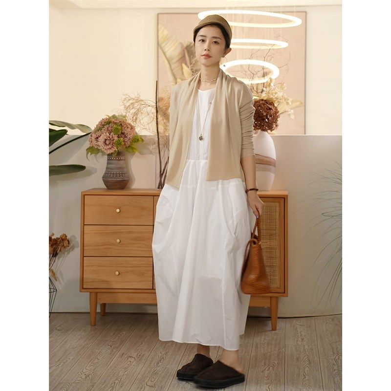 【叭哒不惑】乖乖女 圆领无袖连衣裙高级感拉链套头A字裙轻职风女