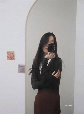 150精选 M.d真丝+羊毛V领针织衫女 打底衫橄榄绿色 高弹