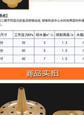 304不锈钢万向直流直射冰塔涌泉花柱蘑菇扇形礼花喷泉景观喷头