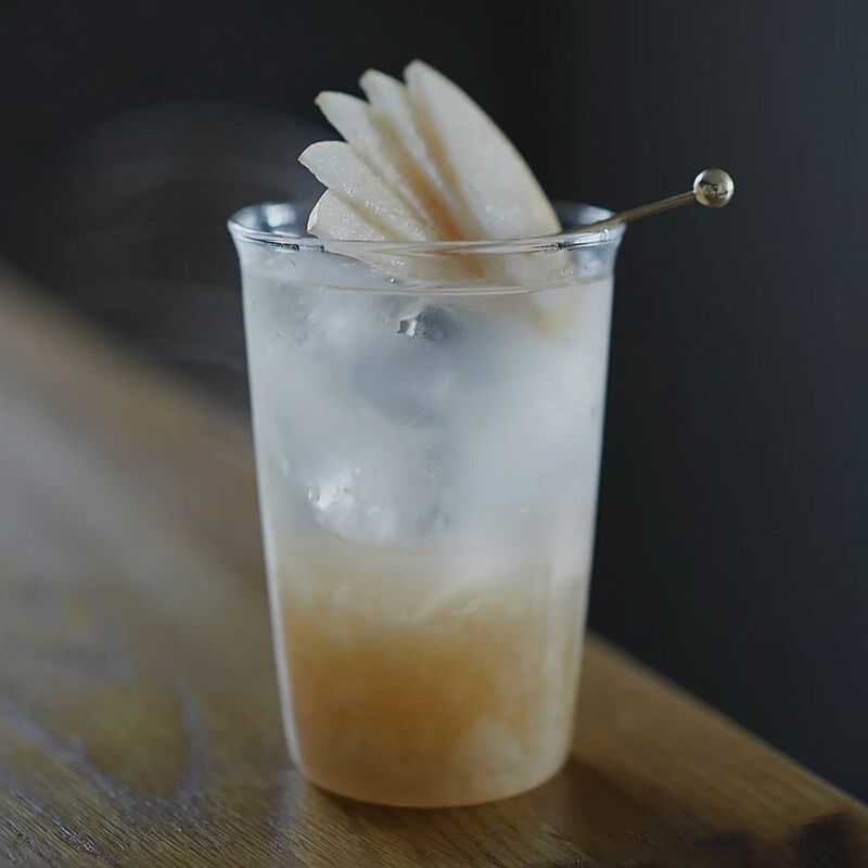 冰拿铁咖啡玻璃杯美式饮品杯水晶玻璃冷饮杯鸡尾酒杯果汁饮料杯子