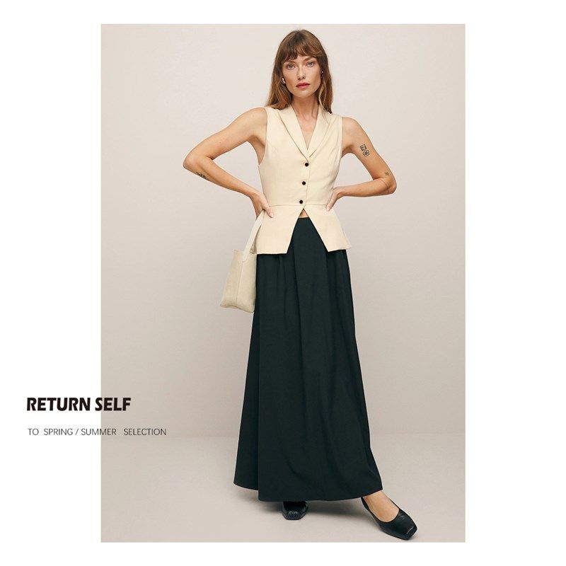 归己-素履以往 老钱风收腰修身马甲女款无袖西装马甲背心上衣女