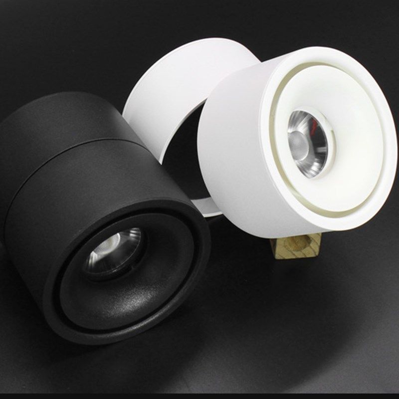 COB聚光轨道射灯吸顶明装筒灯LED15瓦背景服装展会折叠导轨射灯,家装灯饰光源,明装射灯,淘宝优惠券,粉丝福利购,淘宝优惠卷