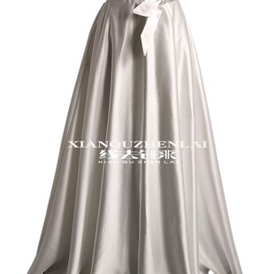 遮胯裙子显瘦半身裙音乐会舞蹈长款口袋拉链高腰白色优雅长裙a型