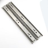 不锈钢可泡水抽屉三节滑轨阻尼缓冲轨道抽屉导轨侧装 滚珠碗柜静音