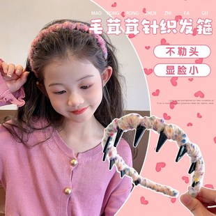 儿童发箍女童不勒头发彩色针织头箍发饰女款带齿防滑发捆头饰发窟