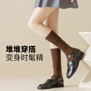 分趾小腿袜女春秋纯棉分脚趾二趾袜子拇指长袜秋冬压力显瘦长筒袜
