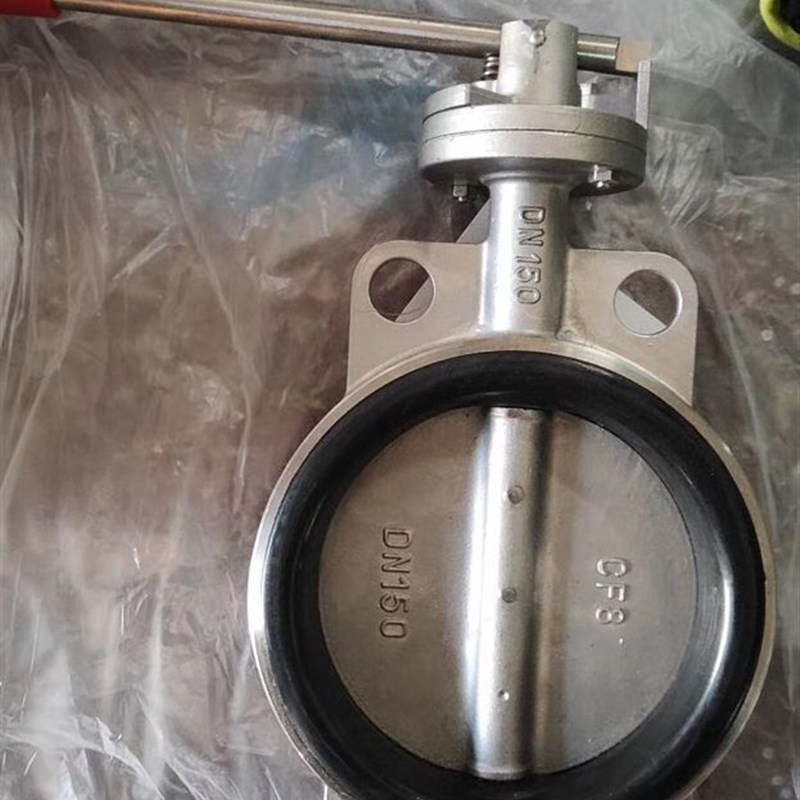 304不锈钢对夹手动蝶阀D71X-16P软密封不锈钢手柄蝶阀DN50 80 100