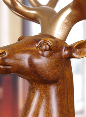 鹿摆件大号吉祥鹿家居酒柜装饰客厅玄关新中式工艺品招财开业礼品