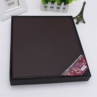 高档皮面相册diy手工创意办公相集册本A4粘贴式大本覆膜影集