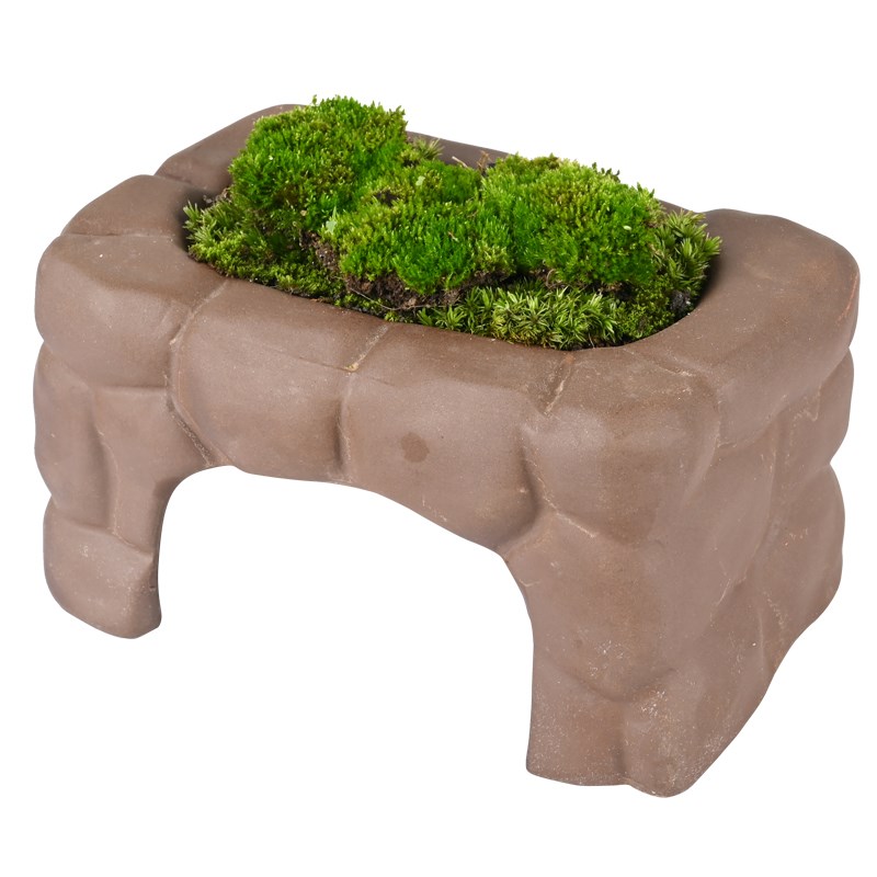 黄缘龟专用躲避屋窝爬宠半水龟饲养箱蓄水保湿造景洞穴陶瓷瓦片