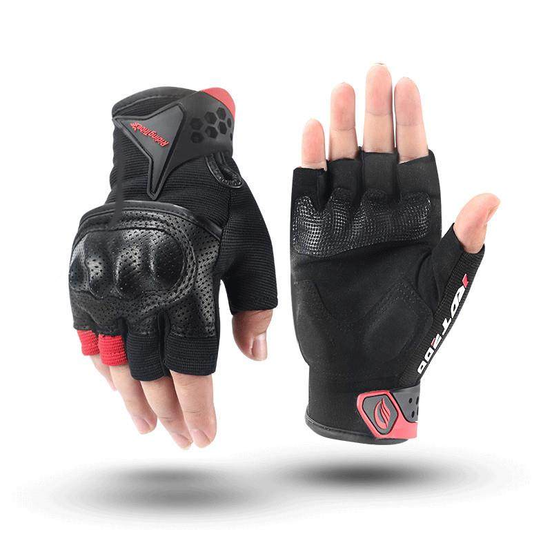 摩托车电动车气骑行手套防滑透夏MCS-57B掌心耐磨半指季骑行士机