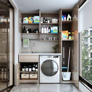 窝铝阳台洗洗蜂衣机柜组衣合洗定制台池盆带搓板一体JWP衣柜伴侣