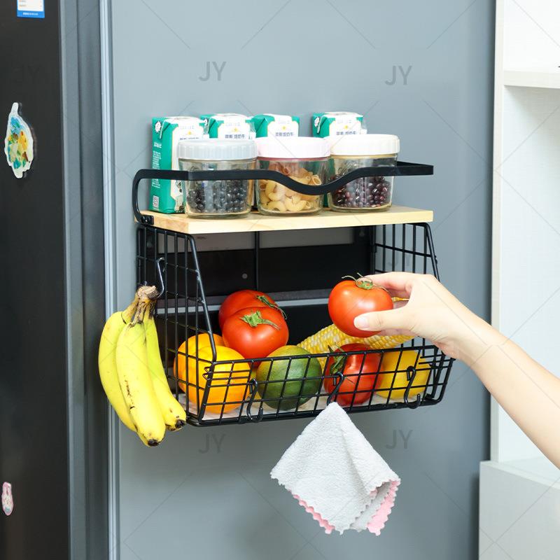 壁厨房置物挂式厨房储置物架家用层收纳物多架拆可卸磁吸冰箱水果