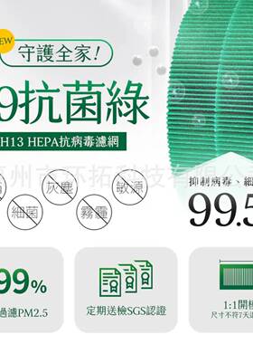 适用COWAY熊津P-1221片HEPA+0B威空气A净化器过滤炭网HEPA抗菌颗