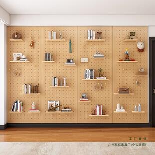 洞洞板制置物架实木造型985墙定收纳入墙上装饰隔架板户玄关门口