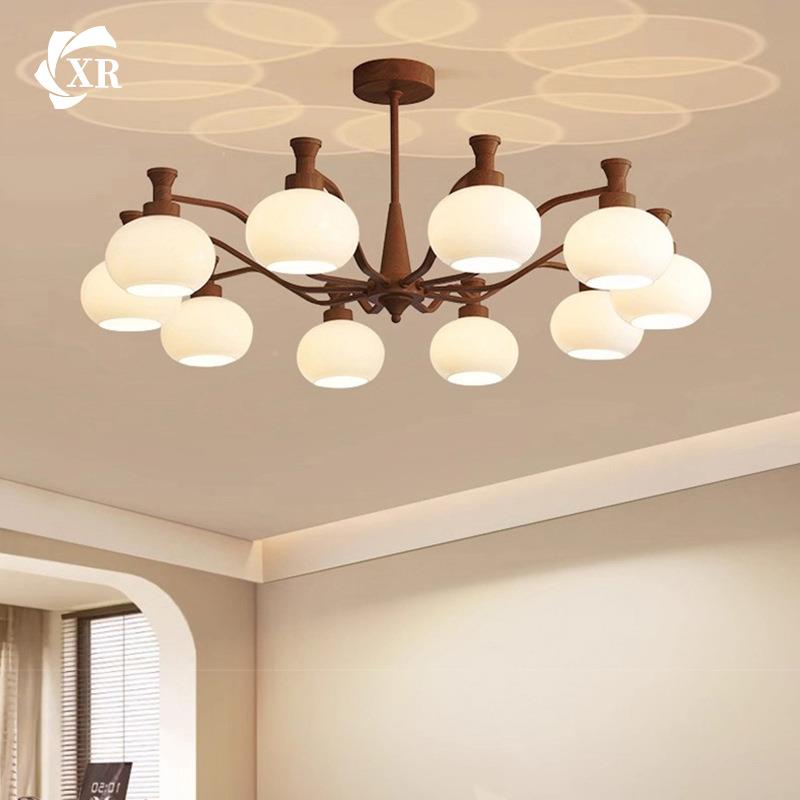 法式中古风客厅子吊灯225年0新款高级感轻奢柿美式504古大厅复主