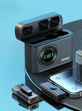 2025新款私模无线筒一拖二领式直播设备收70582音麦夹无夹线领麦