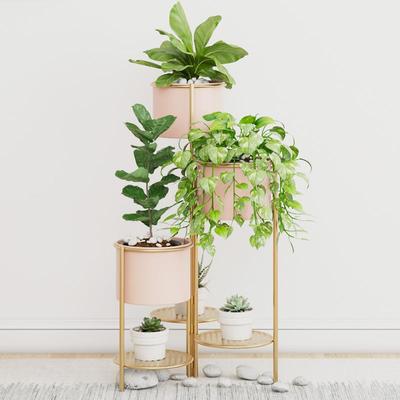 北欧客厅花架YS-20210铁艺多层落地式子绿萝架物置架花简约轻奢室