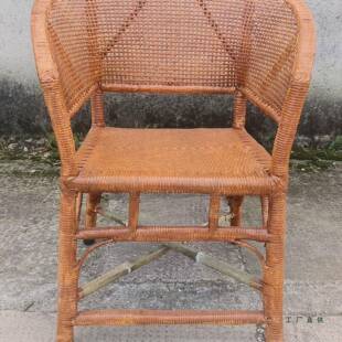 天然藤椅单式人靠背椅子圈椅老老椅办人公OKI椅电藤脑椅家用休闲