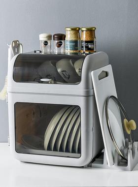 餐HMV碗具家收纳盒放碗沥筷收纳箱带盖碗架塑料水柜防尘用厨房置