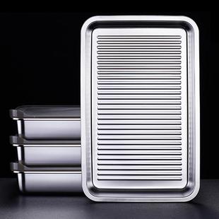 食保物鲜盒云吞盒箱用收754纳冷盒子长方形304不锈冰钢冻加厚饺子